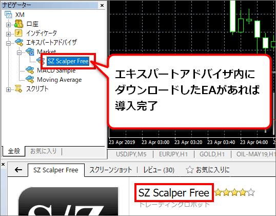 エキスパートアドバイザー内に追加されたEA