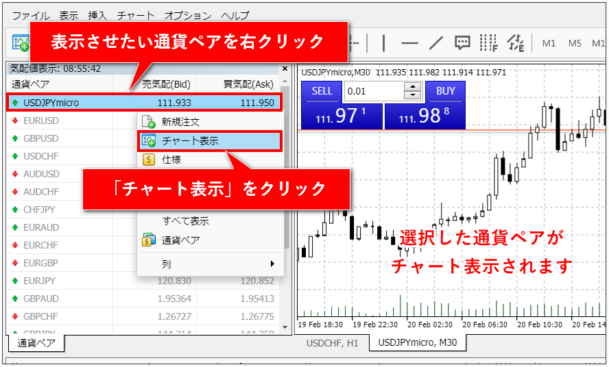 XM-MT4ウェブトレーダー-チャート表示