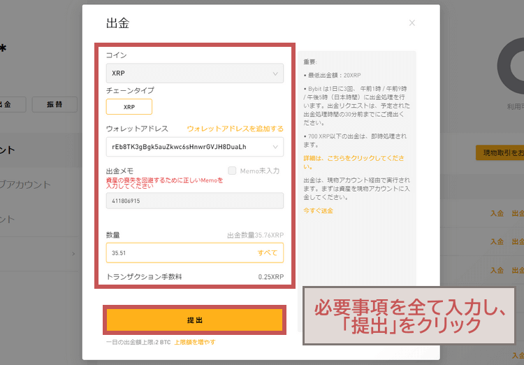 Bybit出金2