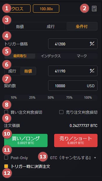 インバース取引-条件付き注文