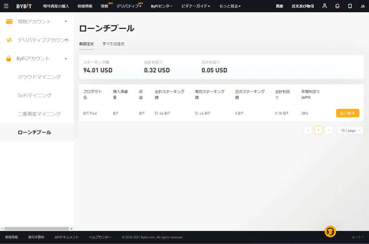 Bybit ByFiローンチプール