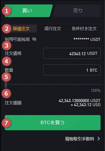 Bybit現物取引-指値注文