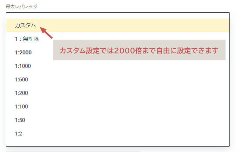 Exnessレバレッジ選択