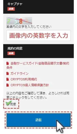 BigBoss口座開設キャプチャ+規約の同意画面