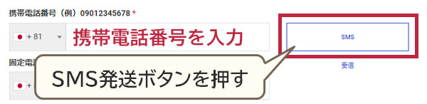 LandFX-SMS発送ボタンを押す