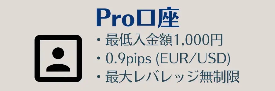 Land Primeのpro口座のスペック概要図