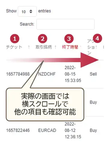 HFコピー取引履歴画面モバイル版