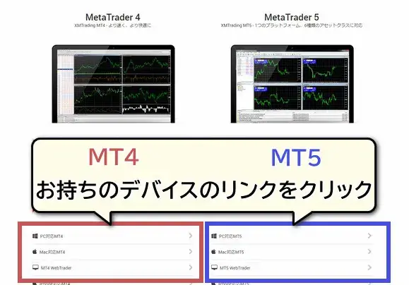 自分のデバイスに合ったリンクをクリック