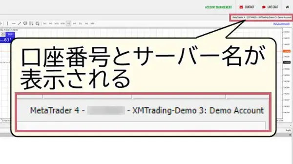 xmウェブトレーダー口座番号サーバー名表示