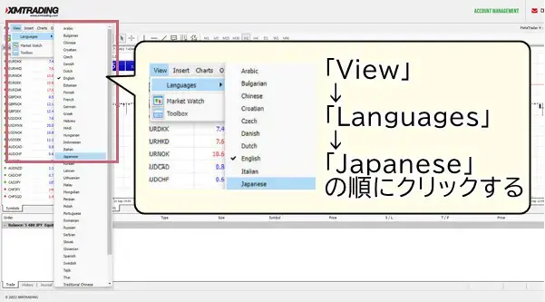 xmウェブトレーダー日本語表示