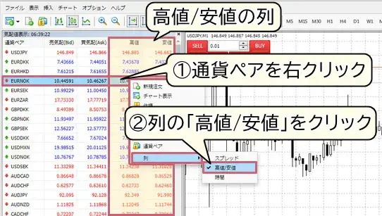 xmウェブトレーダー高値安値