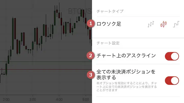 XMアプリ横画面での設定