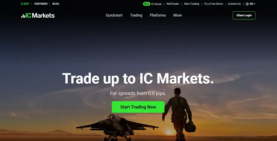 ICMarkets公式HPトップ