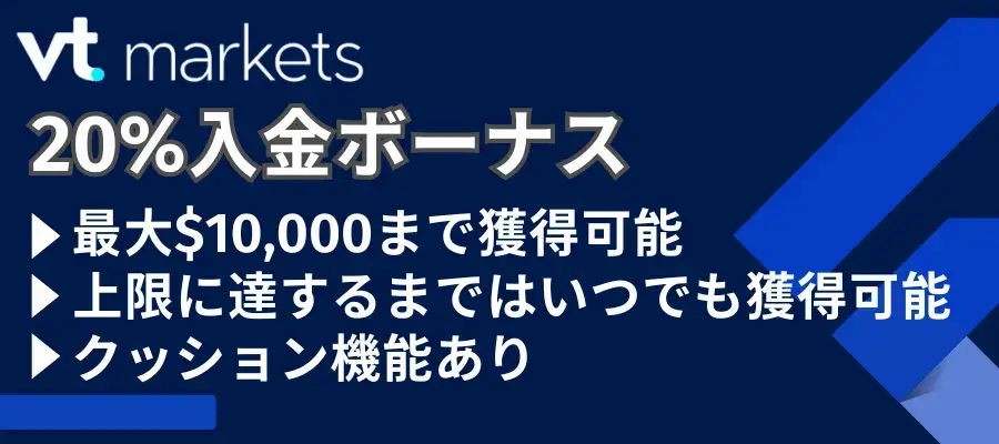 VT Markets20%入金ボーナスとは？