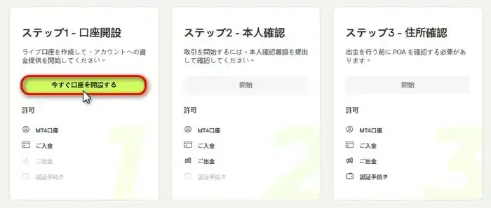 UltimaMarkets口座開設の3ステップ