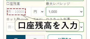 口座残高を入力