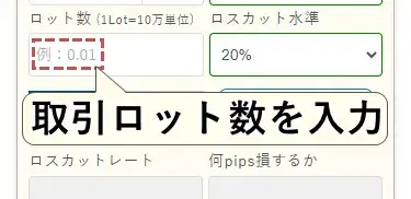 取引ロット数を入力