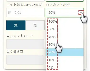 ロスカット水準を選択