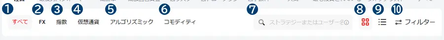 ストラテジーの表示状態の切り替え