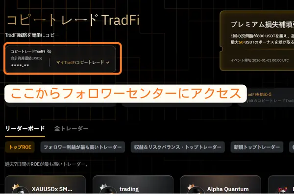 フォロワーセンターへのアクセス方法
