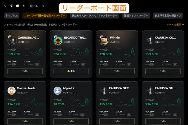 リーダーボード画面の解説